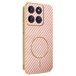 Phonesta Luxury Carbon Fiber Zadný kryt puzdro s MagSafe pre Motorola Edge 60 Pro - Ružová