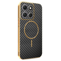 Phonesta Luxury Carbon Fiber Zadný kryt puzdro s MagSafe pre Motorola Moto G86 - Čierna
