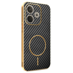 Phonesta Luxury Carbon Fiber Zadný kryt puzdro s MagSafe pre Oppo A5 Pro - Čierna