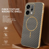 Phonesta Luxury Carbon Fiber Zadný kryt puzdro s MagSafe pre Oppo Reno14 - Hnedá 2