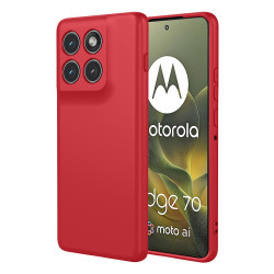 Phonesta Soft Silk Silikónový Zadný kryt puzdro pre Motorola Edge 70 - Červená