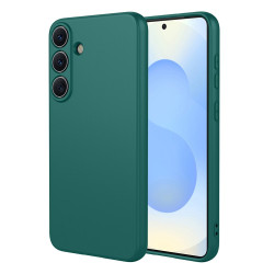 Phonesta Soft Silk Silikónový Zadný kryt puzdro pre Samsung Galaxy S26 Plus - Tmavozelená