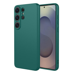 Phonesta Soft Silk Silikónový Zadný kryt puzdro pre Samsung Galaxy S26 Ultra - Tmavozelená