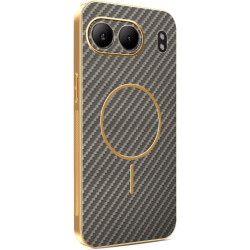 Phonesta Luxury Carbon Fiber Zadný kryt puzdro s MagSafe pre OnePlus Nord 4 - Hnedá