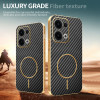 Phonesta Luxury Carbon Fiber Zadný kryt puzdro s MagSafe pre Oppo Reno13 - Čierna 4