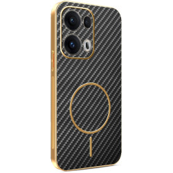 Phonesta Luxury Carbon Fiber Zadný kryt puzdro s MagSafe pre Oppo Reno13 Pro - Čierna