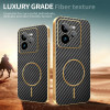 Phonesta Luxury Carbon Fiber Zadný kryt puzdro s MagSafe pre Realme GT 7 Pro - Čierna 4