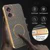 Phonesta Luxury Carbon Fiber Zadný kryt puzdro s MagSafe pre Motorola Edge 50 Fusion - Hnedá 7