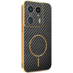 Phonesta Luxury Carbon Fiber Zadný kryt puzdro s MagSafe pre Motorola Edge 50 Ultra - Čierna