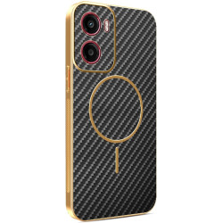 Phonesta Luxury Carbon Fiber Zadný kryt puzdro s MagSafe pre Motorola Moto G05 / Moto E15 - Čierna
