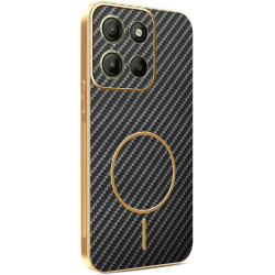 Phonesta Luxury Carbon Fiber Zadný kryt puzdro s MagSafe pre Motorola Moto G15 / Moto G15 Power - Čierna