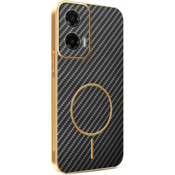 Phonesta Luxury Carbon Fiber Zadný kryt puzdro s MagSafe pre Motorola Moto G35 - Čierna