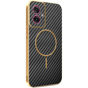 Phonesta Luxury Carbon Fiber Zadný kryt puzdro s MagSafe pre Motorola Moto G55 - Čierna