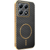 Phonesta Luxury Carbon Fiber Zadný kryt puzdro s MagSafe pre Xiaomi 14T Pro - Čierna