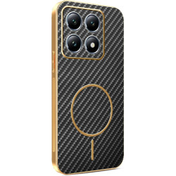 Phonesta Luxury Carbon Fiber Zadný kryt puzdro s MagSafe pre Xiaomi 14T Pro - Čierna
