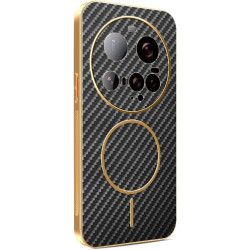 Phonesta Luxury Carbon Fiber Zadný kryt puzdro s MagSafe pre Xiaomi 15 Ultra - Čierna