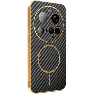 Phonesta Luxury Carbon Fiber Zadný kryt puzdro s MagSafe pre Xiaomi 15 Ultra - Čierna