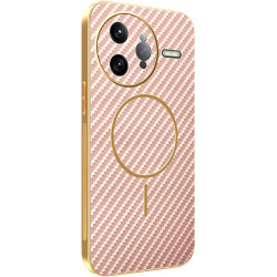 Phonesta Luxury Carbon Fiber Zadný kryt puzdro s MagSafe pre Xiaomi Poco F7 Ultra - Ružová