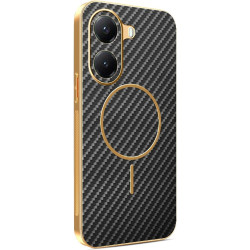 Phonesta Luxury Carbon Fiber Zadný kryt puzdro s MagSafe pre Xiaomi Poco X7 Pro - Čierna