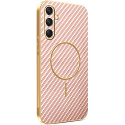 Phonesta Luxury Carbon Fiber Zadný kryt puzdro s MagSafe pre Samsung Galaxy A16 - Ružová