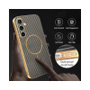 Phonesta Luxury Carbon Fiber Zadný kryt puzdro s MagSafe pre Samsung Galaxy S24 FE - Hnedá 6
