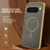 Phonesta Luxury Carbon Fiber Zadný kryt puzdro s MagSafe pre Google Pixel 9 Pro - Hnedá 2