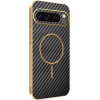 Phonesta Luxury Carbon Fiber Zadný kryt puzdro s MagSafe pre Google Pixel 9 Pro XL - Čierna
