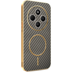 Phonesta Luxury Carbon Fiber Zadný kryt puzdro s MagSafe pre Xiaomi Redmi 14C / Xiaomi Poco C75 - Hnedá