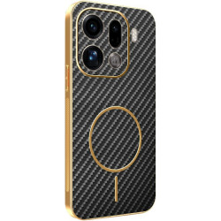 Phonesta Luxury Carbon Fiber Zadný kryt puzdro s MagSafe pre Oppo Find X9 Pro - Cierna