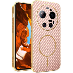 Phonesta Luxury Carbon Fiber Zadný kryt puzdro s MagSafe pre Xiaomi 17 Ultra - Ruová