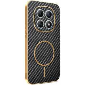 Phonesta Luxury Carbon Fiber Zadný kryt puzdro s MagSafe pre Xiaomi Redmi Note 15 4G/5G / Xiaomi Poco M8 - Cierna