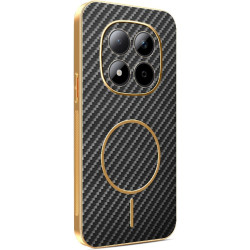 Phonesta Luxury Carbon Fiber Zadný kryt puzdro s MagSafe pre Xiaomi Redmi Note 15 Pro 5G - Cierna