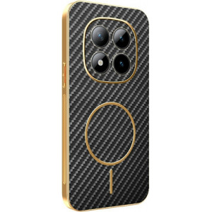 Phonesta Luxury Carbon Fiber Zadný kryt puzdro s MagSafe pre Xiaomi Redmi Note 15 Pro Plus / Xiaomi Poco M8 Pro - Cierna