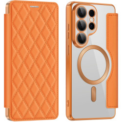 Phonesta Luxury Crystal Puffed MagSafe Penaenkové puzdro pre Samsung Galaxy S26 Ultra - Oranová