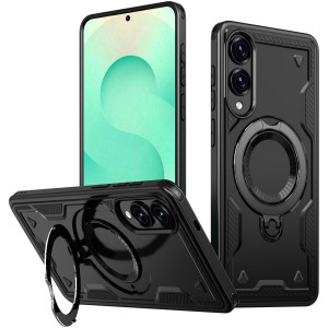Phonesta MagLock Armor Zadný kryt puzdro s krúžkom a MagSafe pre Samsung Galaxy S25 Edge - Čierne