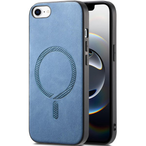 Phonesta Retro Vegan Leather MagSafe Zadný kryt puzdro pre Apple iPhone 17e/16e - Modré