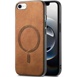 Phonesta Retro Vegan Leather MagSafe Zadný kryt puzdro pre Apple iPhone 17e/16e - Hnedé