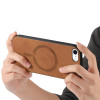 Phonesta Retro Vegan Leather MagSafe Zadný kryt puzdro pre Apple iPhone 17e/16e - Hnedé 3