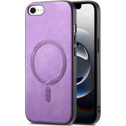 Phonesta Retro Vegan Leather MagSafe Zadný kryt puzdro pre Apple iPhone 17e/16e - Fialové
