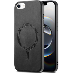 Phonesta Retro Vegan Leather MagSafe Zadný kryt puzdro pre Apple iPhone 17e/16e - Čierne
