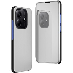 Phonesta Smart Mirror View Knikové puzdro pre Xiaomi Redmi Note 14 4G - Strieborná