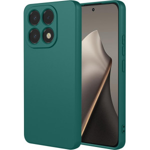 Phonesta Soft Silk Silikónový Zadný kryt puzdro pre Xiaomi 15T - Tmavozelená