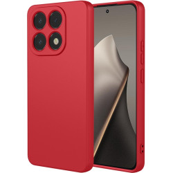 Phonesta Soft Silk Silikónový Zadný kryt puzdro pre Xiaomi 15T - Červená