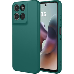 Phonesta Soft Silk Silikónový Zadný kryt puzdro pre Motorola Moto G56 - Tmavozelená