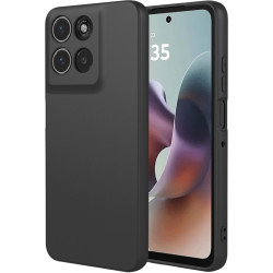 Phonesta Soft Silk Silikónový Zadný kryt puzdro pre Motorola Moto G56 - Čierna