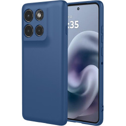 Phonesta Soft Silk Silikónový Zadný kryt puzdro pre Motorola Moto G86 Power - Tmavomodrá