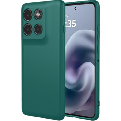 Phonesta Soft Silk Silikónový Zadný kryt puzdro pre Motorola Moto G86 Power - Tmavozelená