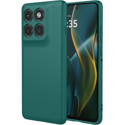 Phonesta Soft Silk Silikónový Zadný kryt puzdro pre Motorola Edge 60 Pro - Tmavozelená