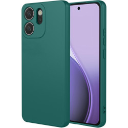 Phonesta Soft Silk Silikónový Zadný kryt puzdro pre Oppo Reno14 F/FS - Tmavozelená
