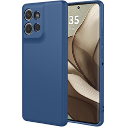 Phonesta Soft Silk Silikónový Zadný kryt puzdro pre Motorola Edge 50 - Tmavomodrá